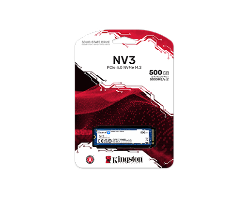 UNIDAD DE ESTADO SOLIDO KINGSTON INTERNO SNV3S NV3 M.2 2280 NVME PCIE GEN 4X4 Read 5k - Write 3k MB